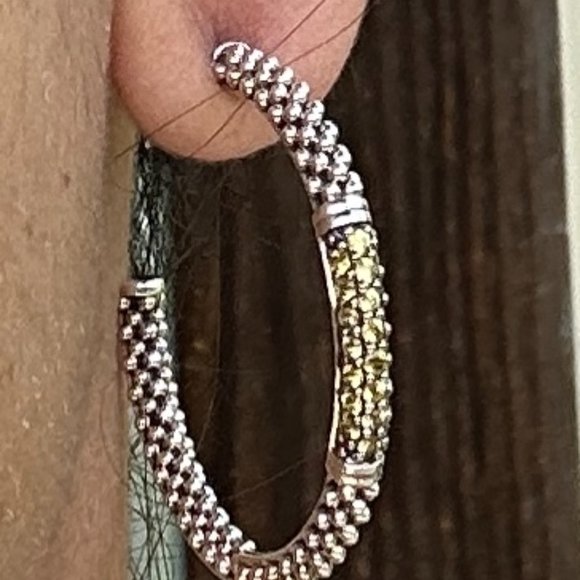 Lagos Caviar Hoop Earrings - Picture 2 of 15